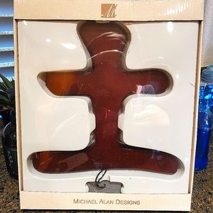 Asian Art Design Symbol EARTH Rich Color Mahogany Wood